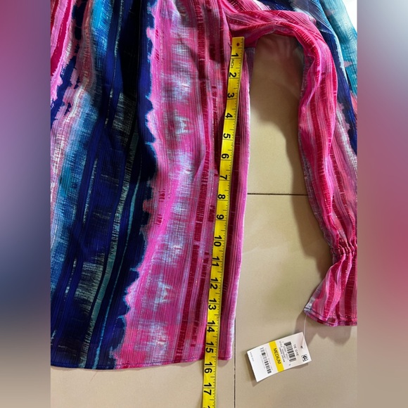 INC Womens Blouse Long Sleeve Off-The-Shoulder Tie Dye Top Shirt Multi S $70 NWT - Picture 11 of 16